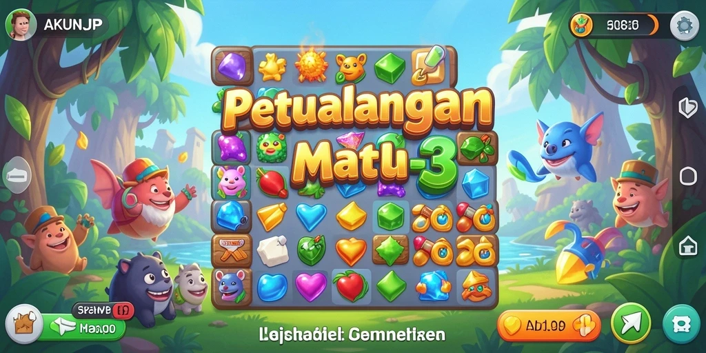 Gameplay AKUNJP yang menarik dengan grafik cerah.