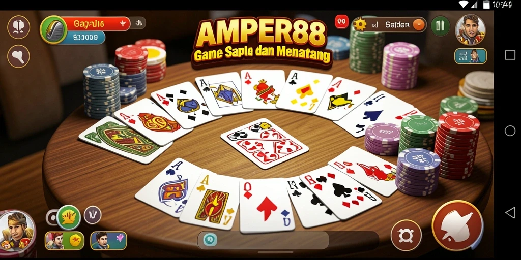 Tampilan gameplay Gaple yang seru dan interaktif di AMPER88.