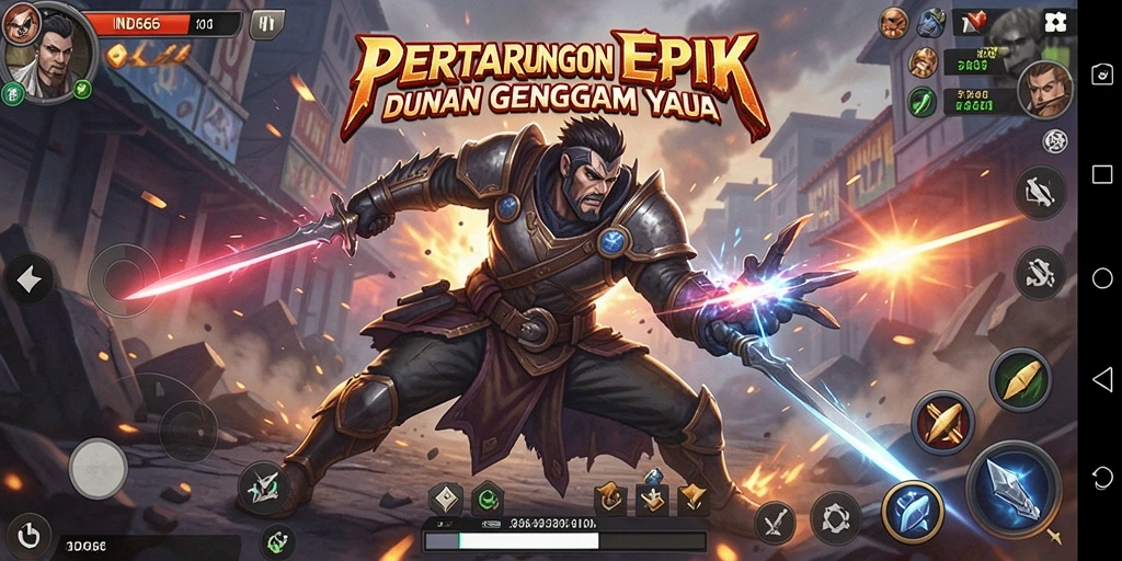 Gameplay IND666 dengan aksi pertarungan yang mendebarkan.