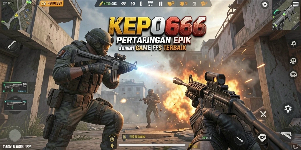 Gameplay intens dalam KEPO66 dengan pertempuran FPS yang seru.