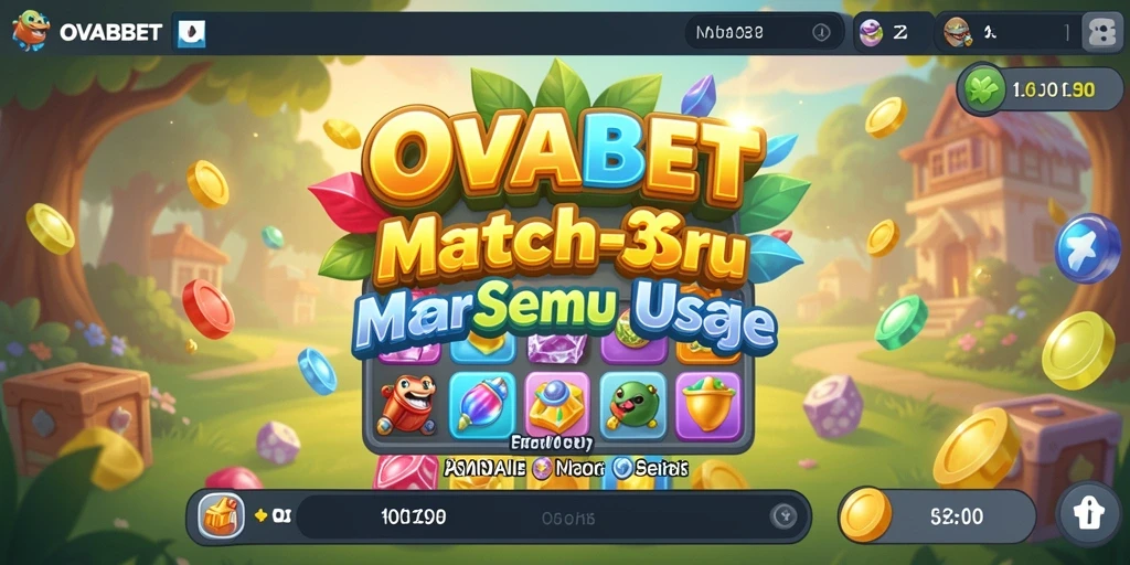 Screenshot gameplay OVABET yang menampilkan tantangan Match-3 yang menarik.